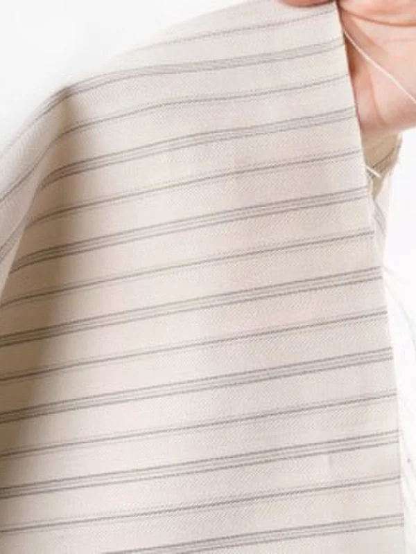 Cotton Blend Herringbone Stripe