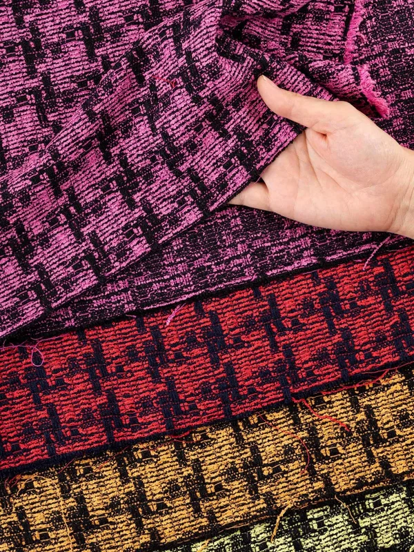 Modern Grid Textured Tweed